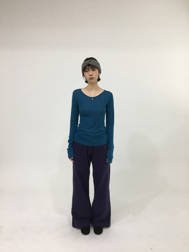 Tri-semi bootcut pants (3color)