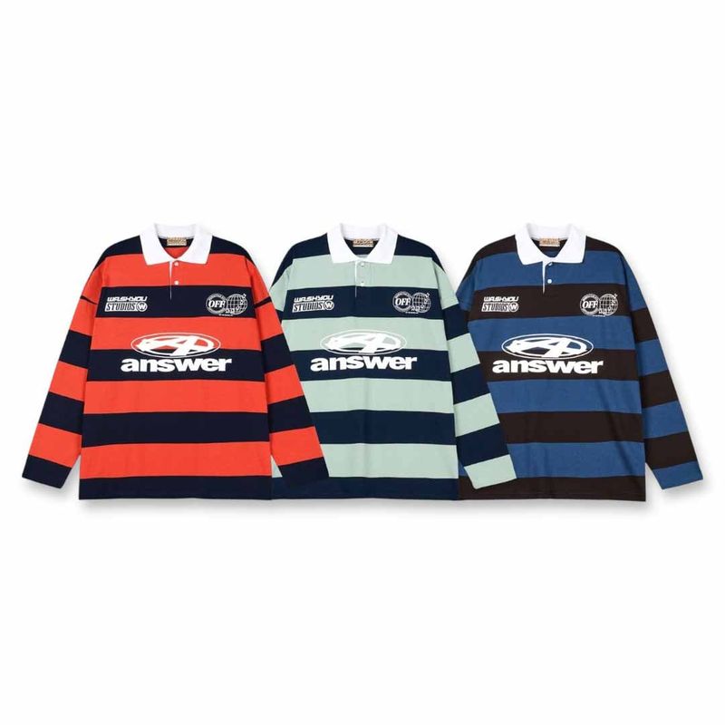 Oversized Old-School Stripe Polo Shirt