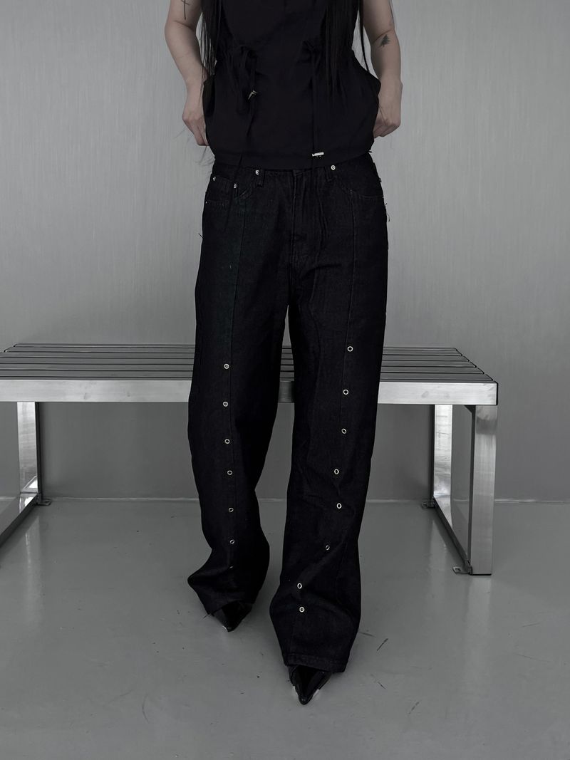 line rivet unique denim