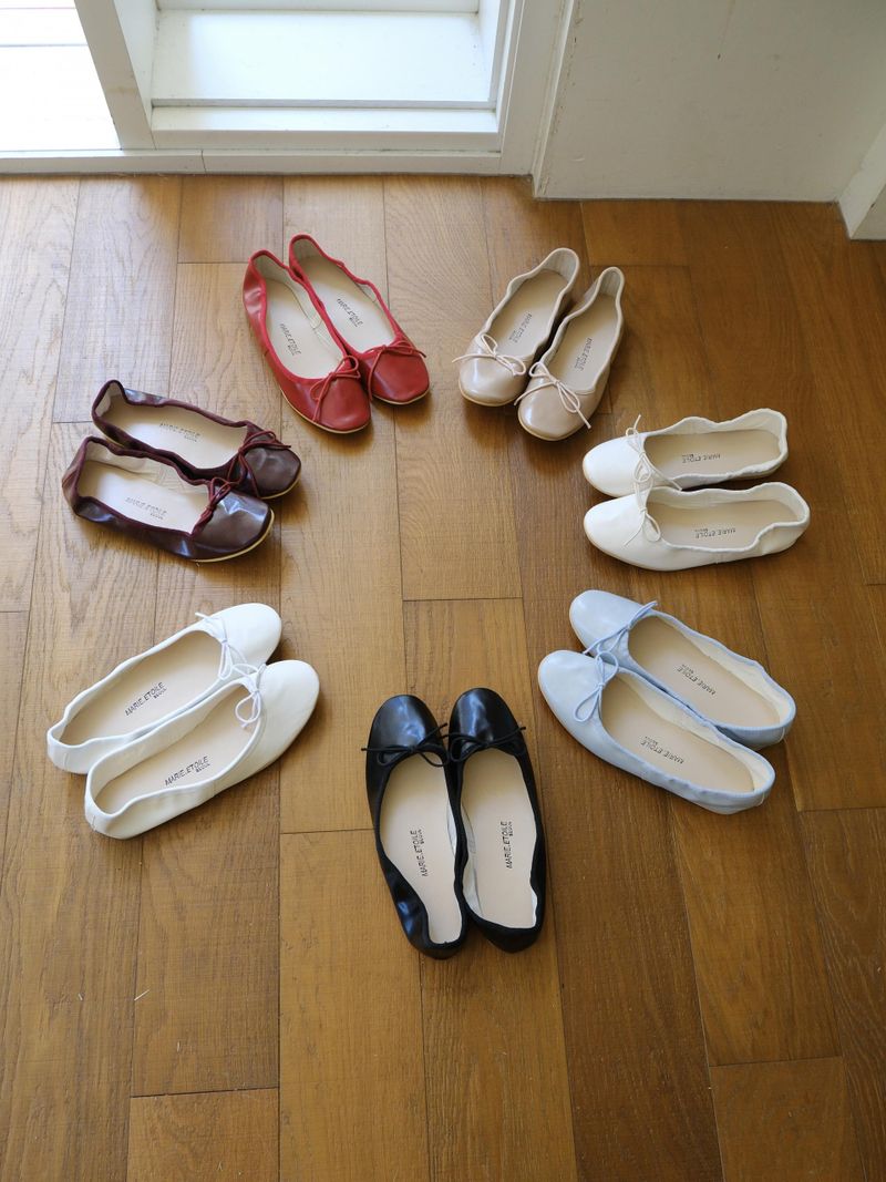 wave ribbon flat shoes