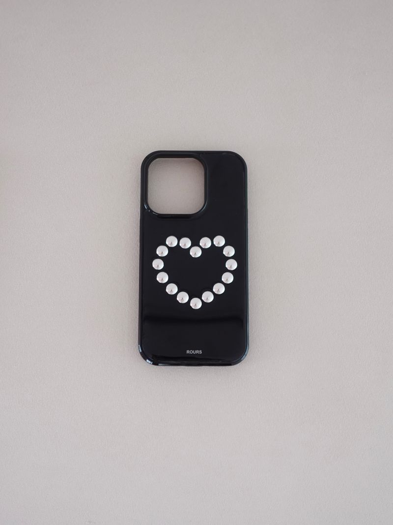 heart stud case (black)