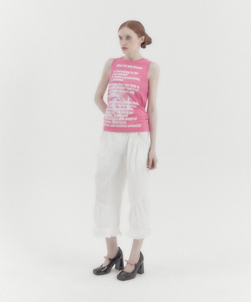 Capri Nylon Shirring Pants Ivory