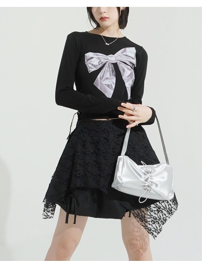 グリッターリボンプリンティドTシャツ