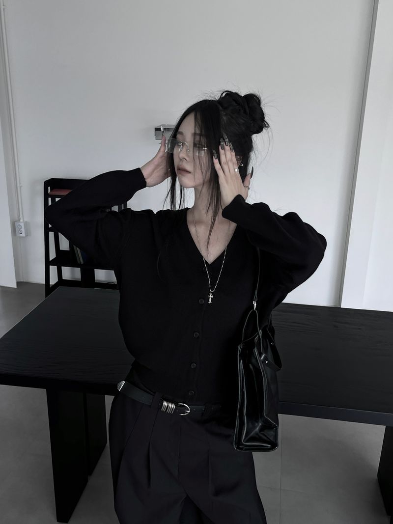minimal basic knit cardigan (2color)