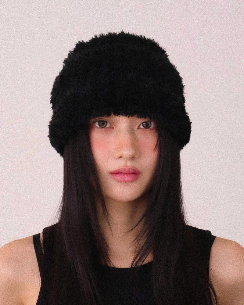  mix fur hat (black)