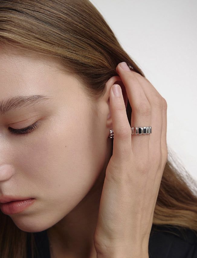 26SS★ Iceblock Silver Ring L