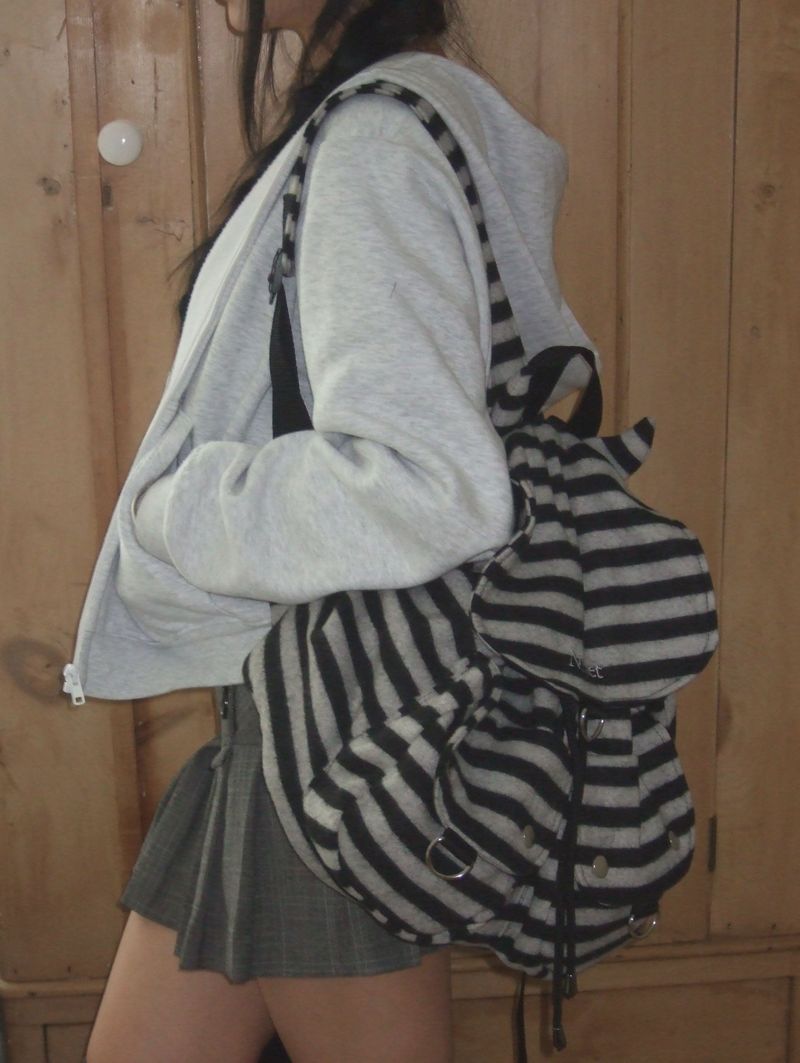 Devil Puff Backpack _ Black Stripe