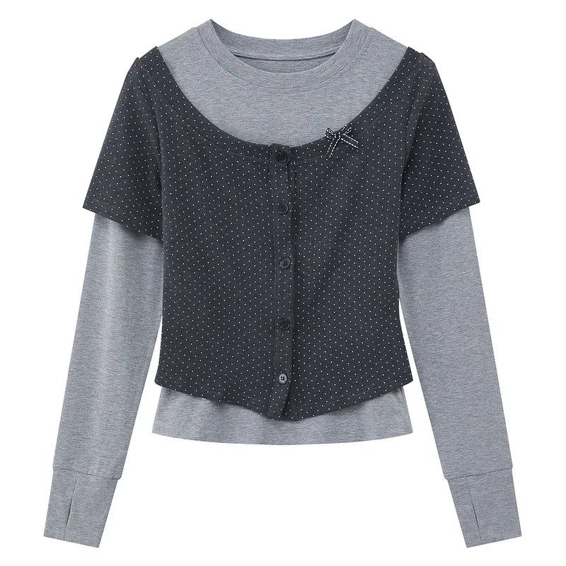 Cozy&Kitsch（コージーアンドキッチ）の「ドット リボン レイヤード トップ セット（トップス）」