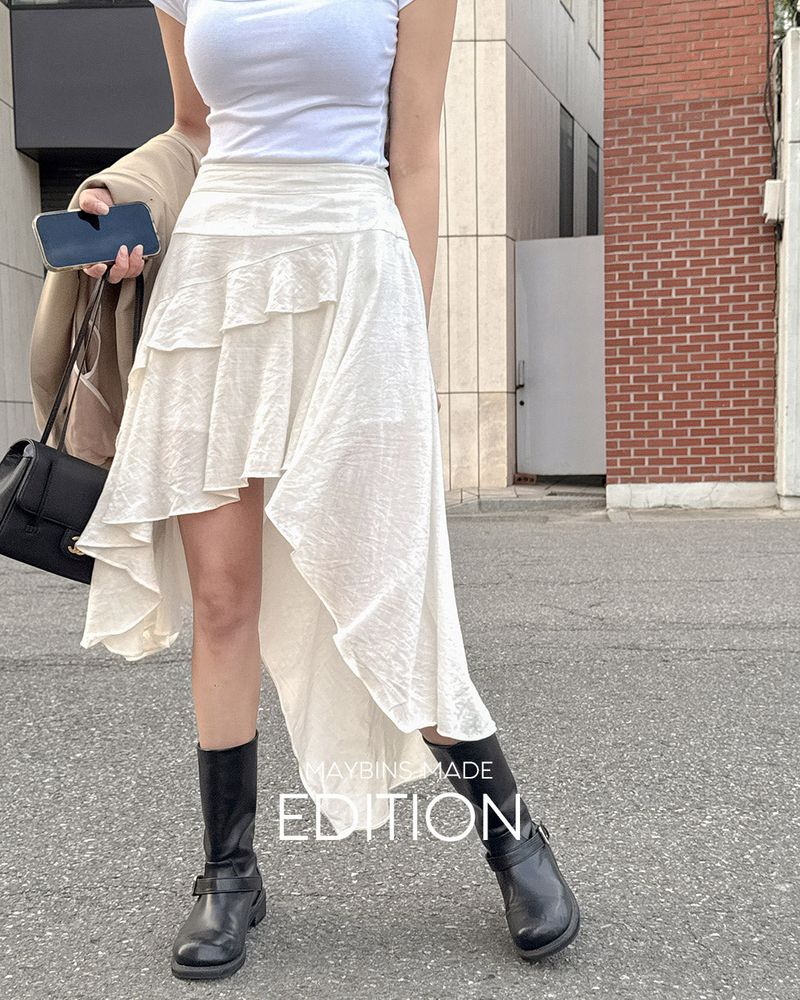 [MADE] Ton linen unbalanced skirt