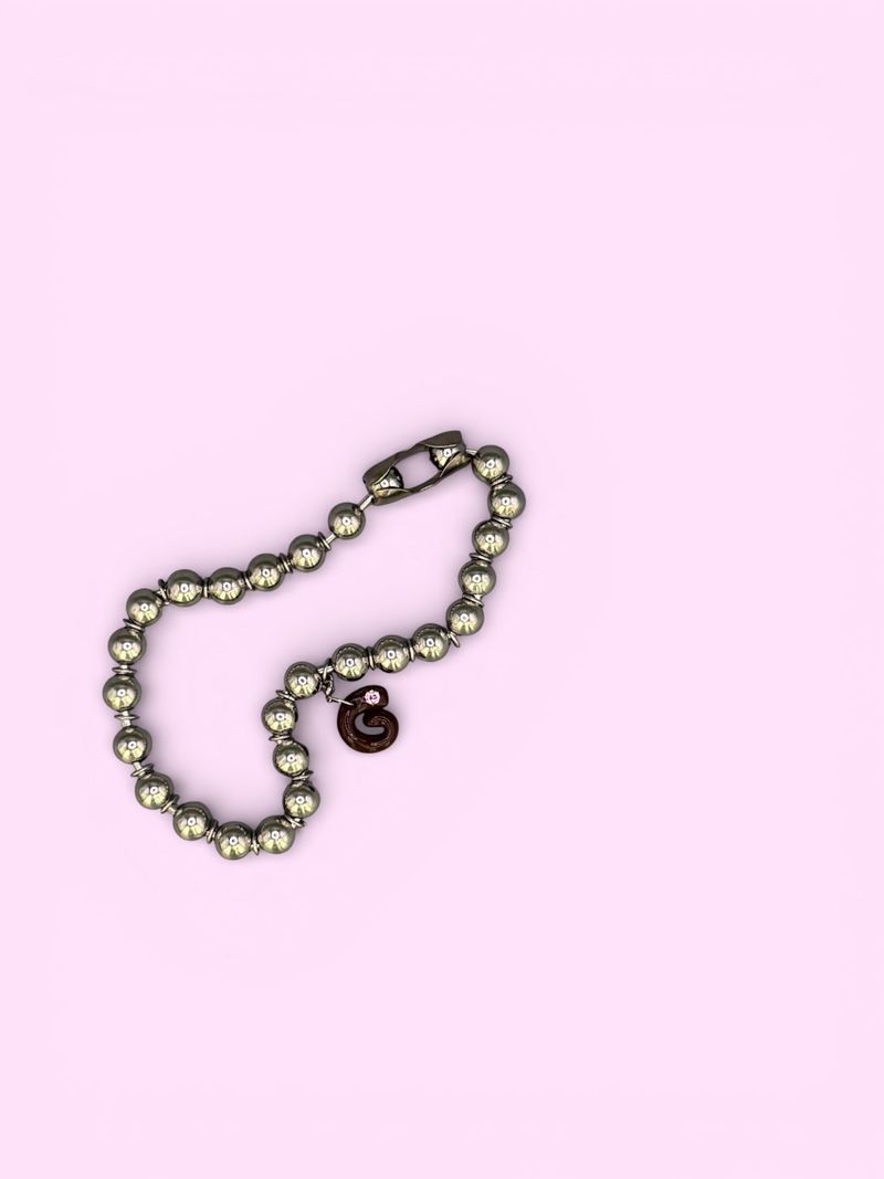 ENE（エン）の「"G"ダークピーチクラッシュカスタムネックレス*金属アレルギー対応（アクセサリー）」