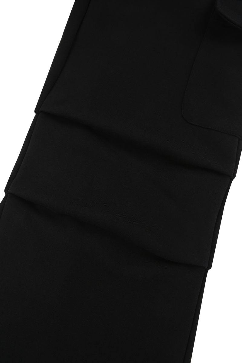 FW black double pintuck two-way cargo pants