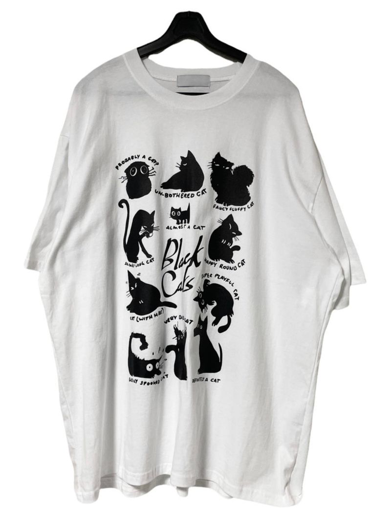 LAZY CAT HALF T-SHIRTS(2COLOR)