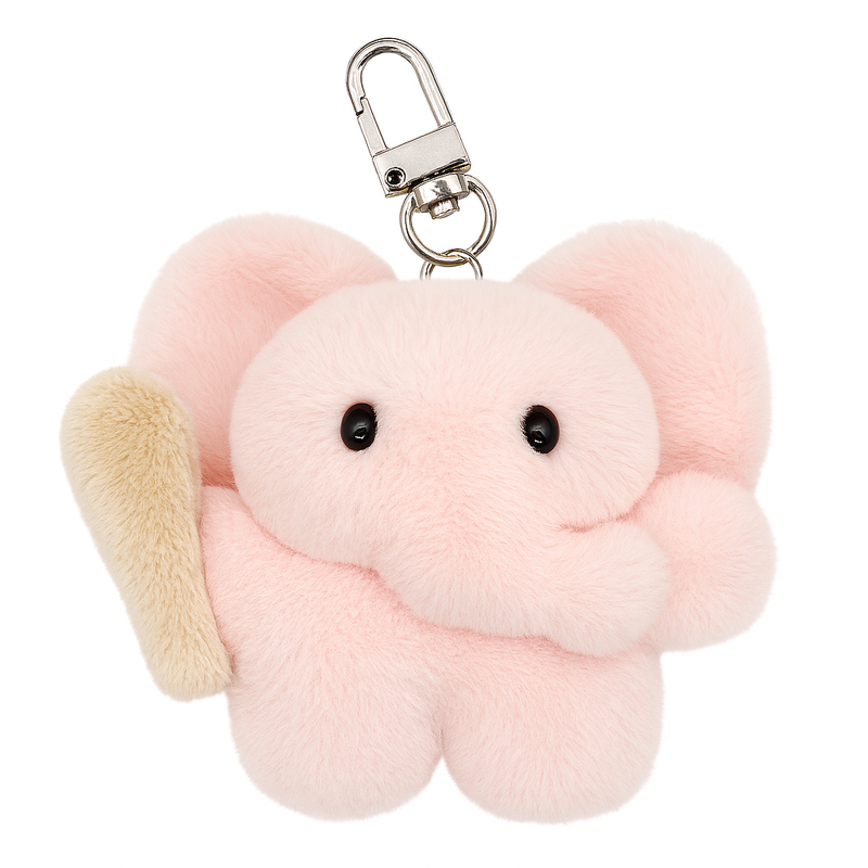 ZZICONG STORE（ジッコンストア）の「[MADE] フラッフィーエレファントトリオ <コットンキャンディーピンク>（トイ/キーホルダー）」