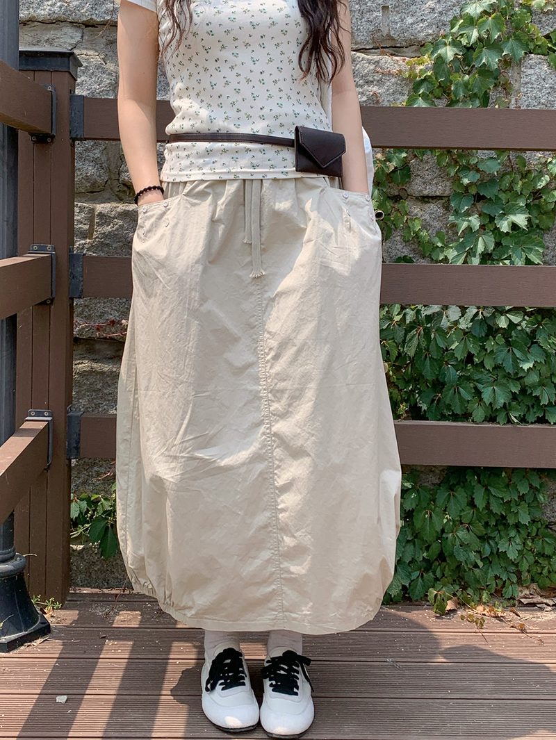 pumpkin balloon pocket long skirt