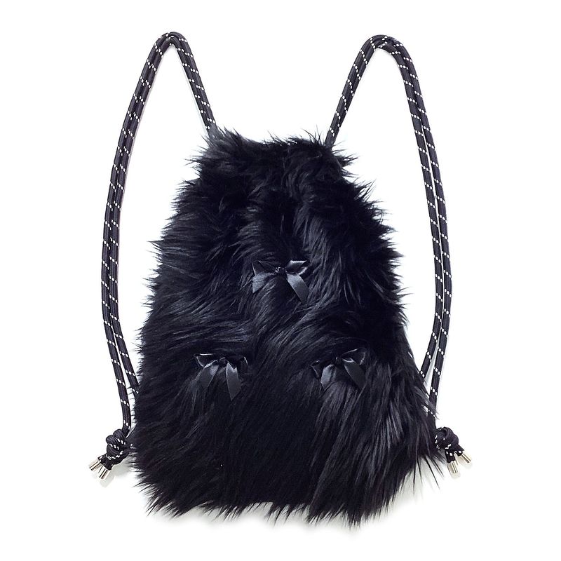 Ribbon Gym Sack [Black Fur]