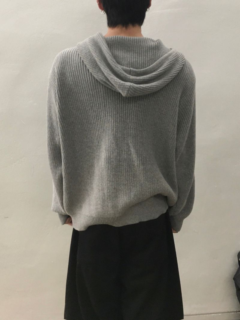 Meliou Crop Knit Hooded Zip-Up 3C
