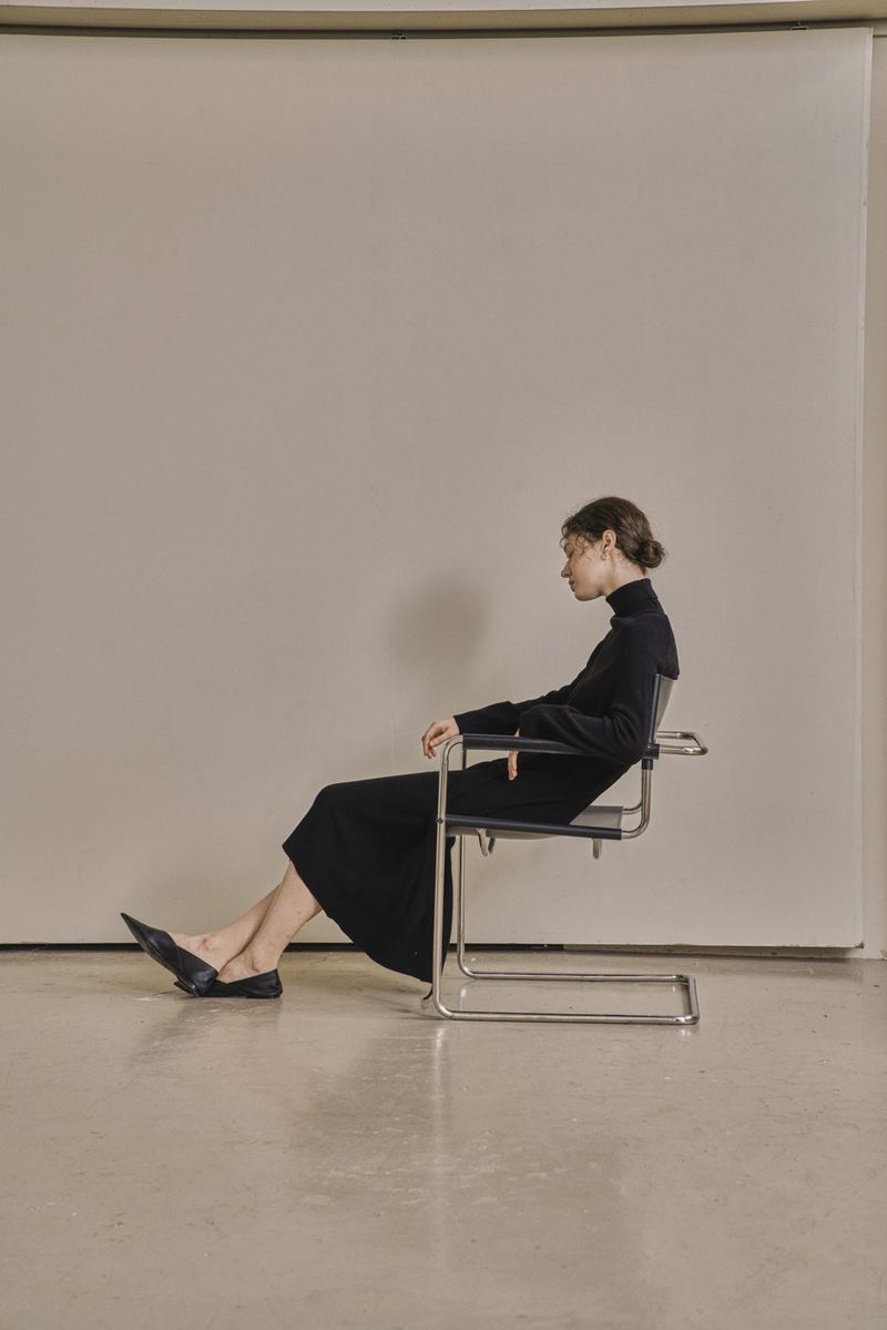 UNBALANCED KNIT DRESS_BLACK