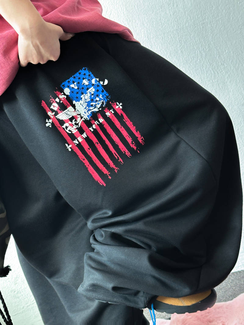 CCORTTI（コルッティ）の「5000 SOLD OUT 🤍🤎(HIP PRINT AMERICAN FLAG VER) 🤍🤎 TWO PLEAT BALLOON COTTON PANTS 🩶🖤🤍🤎 - 4 COLORS（Pants）」