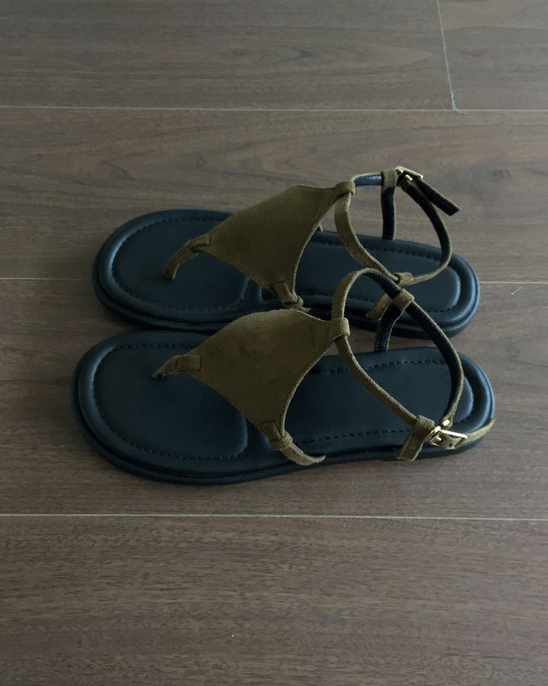 suede strap sandals (2color)