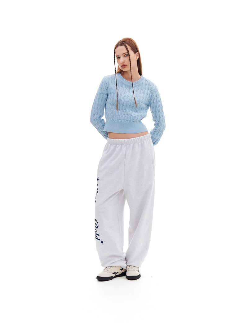 CABLE CROP KNIT (SKY BLUE)