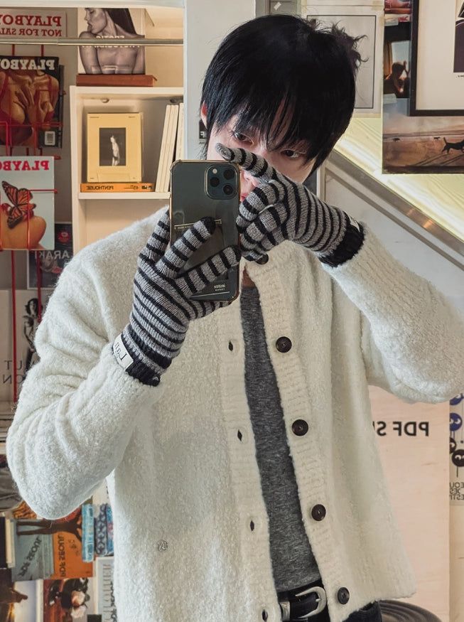 [LANARCH] Boucle Round Neck Cardigan