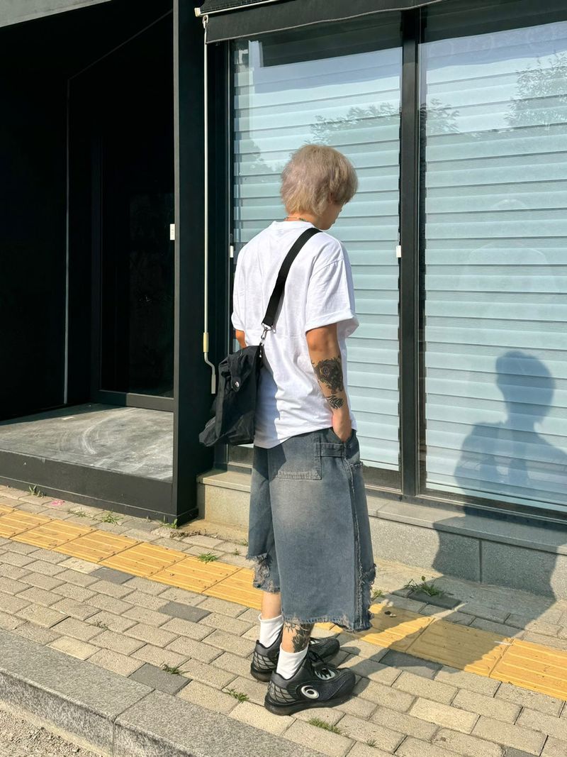 Blue low vintage half pants 1C