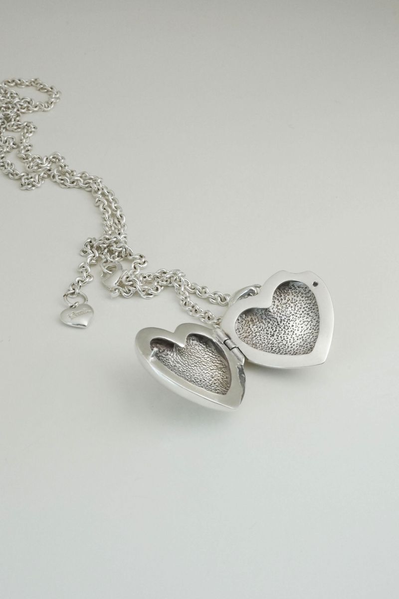 Memory heart locket necklace (Silver)