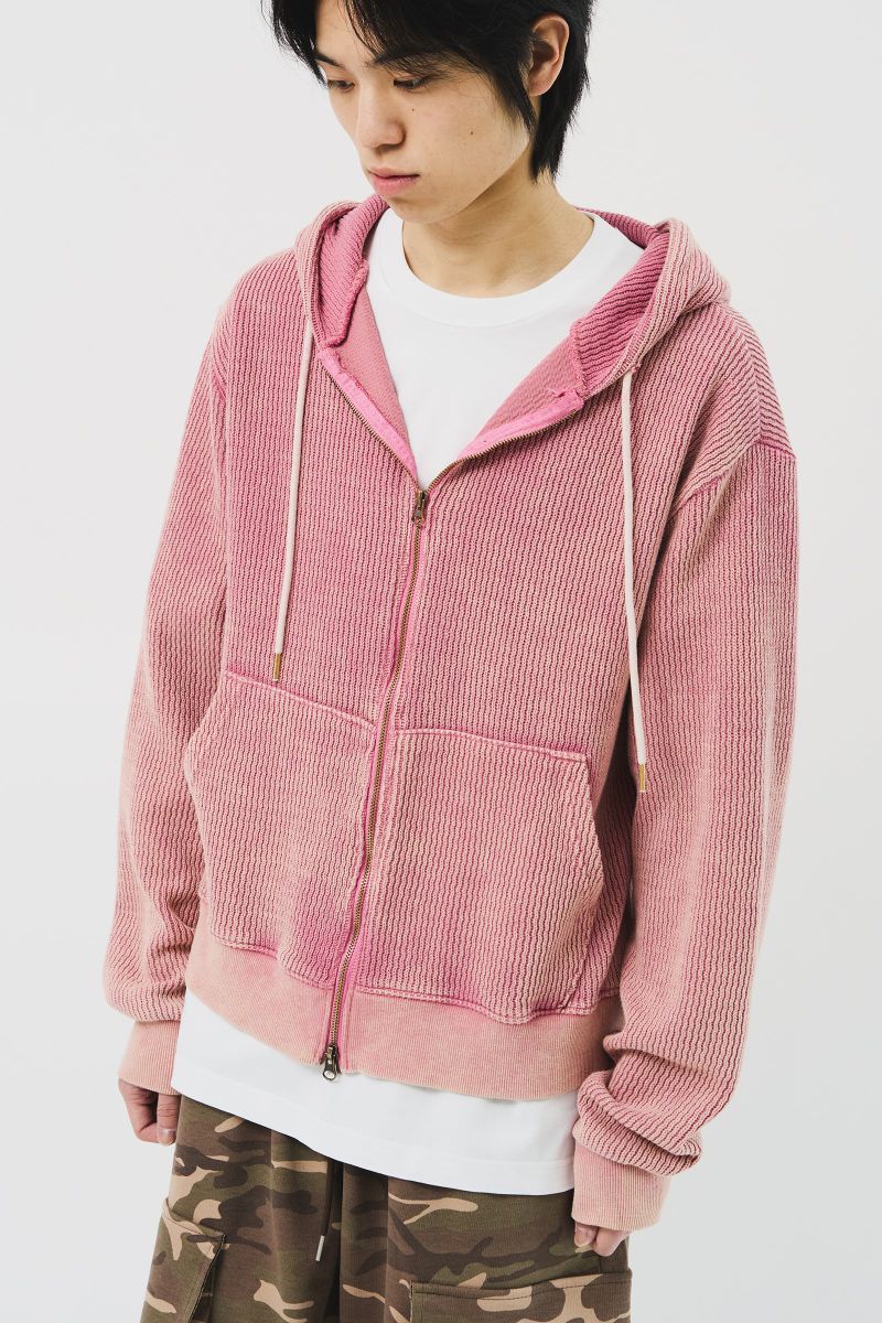 Luar Washed Knitted Zip Hoodie (3color)