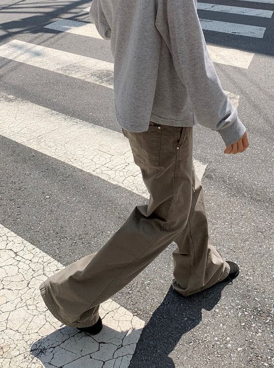 Drea Banding Cotton Wide Bootcut Pants