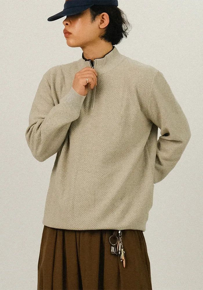 SEMIKAJI（セミカジ）の「DMカラー コントラスト ハーフ ジップアップ ニット（トップス）」