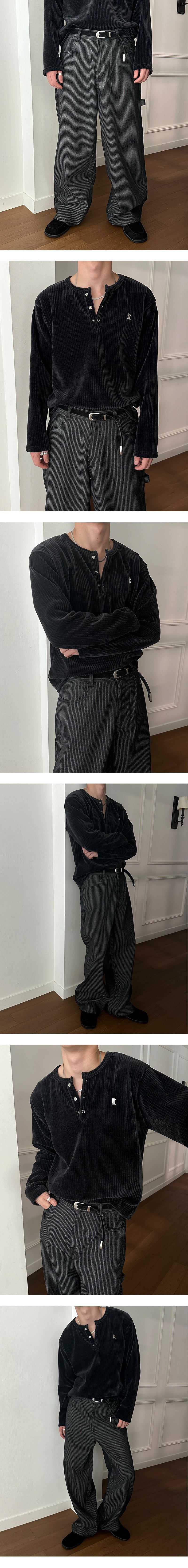 [MADE] Velvet golgi henry neck knit sleeves(3color)
