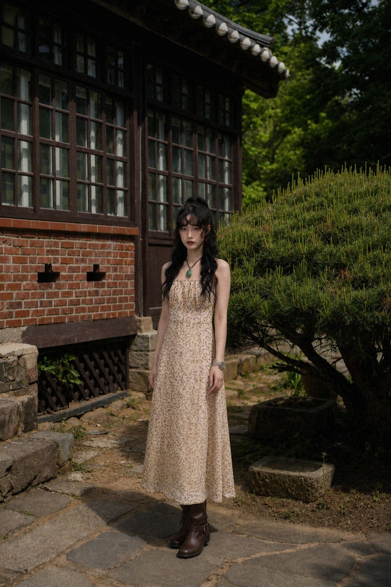 BLOOMING GARDEN CHIFFON DRESS