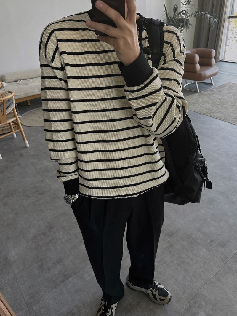 Jack Waffle Border Sweat Shirt (5color)
