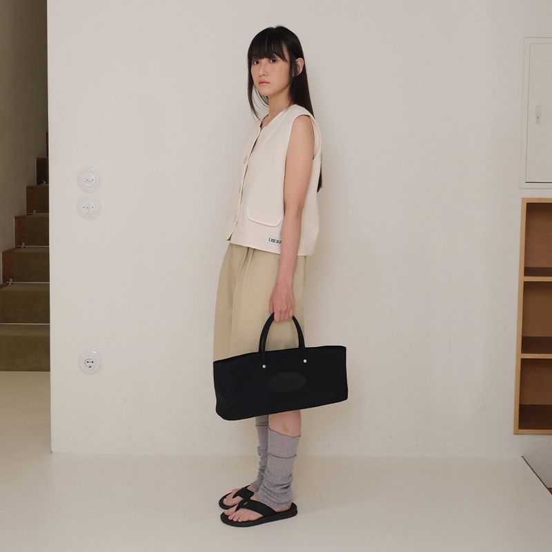 Black Nylon Tote Bag