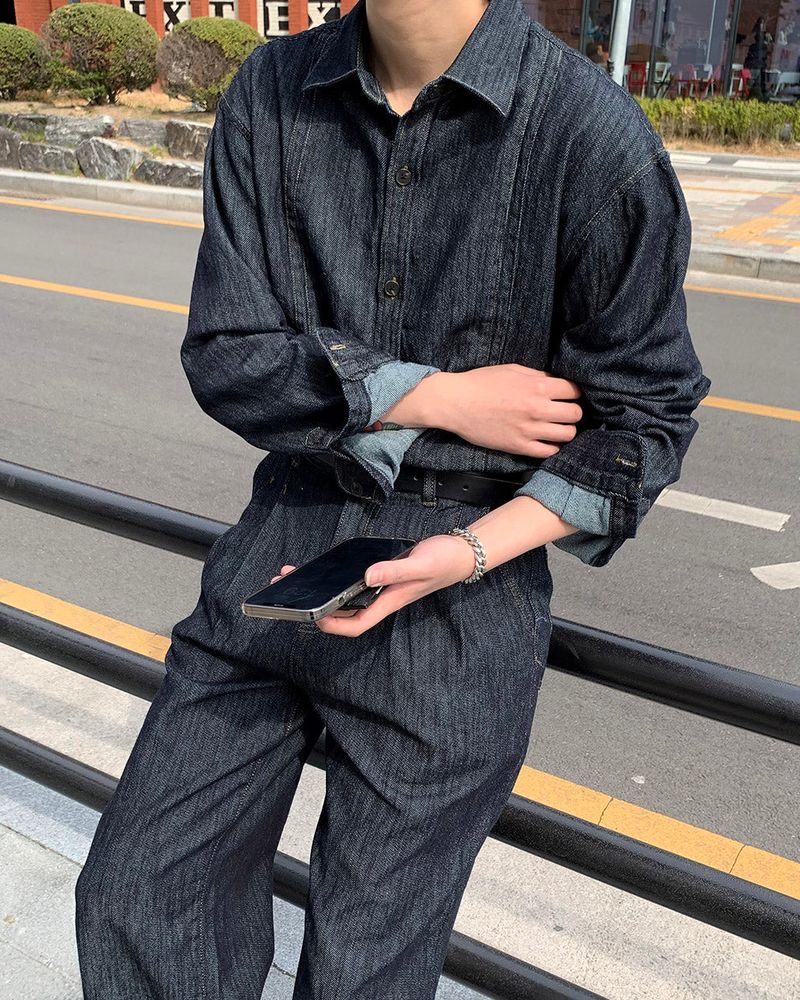 LE Mono Linen Two-Tuck Denim