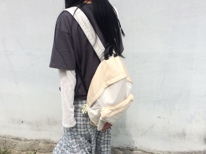 vintage two-tone backpack
