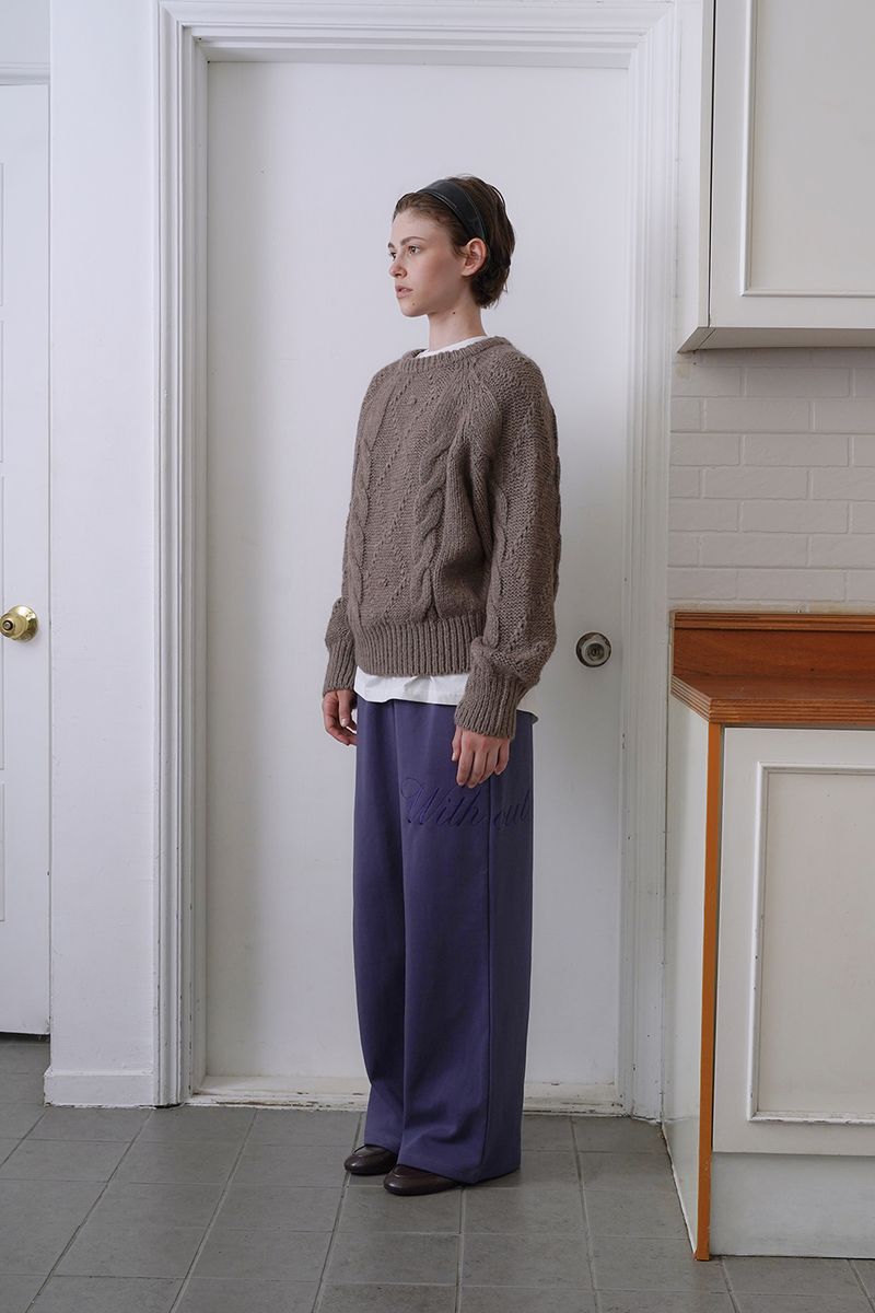 Lettering sweat pants_blue