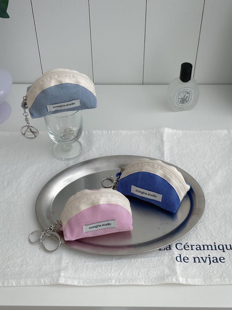  keyring pouch - corduroy (marine blue)