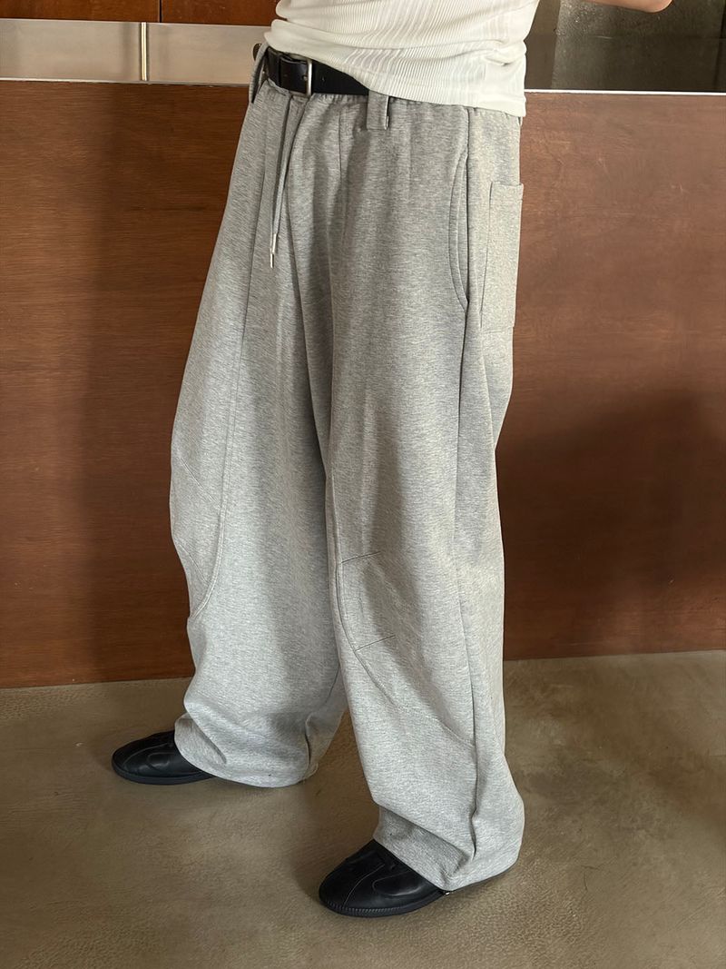 Belted wide sweat pants(3color)