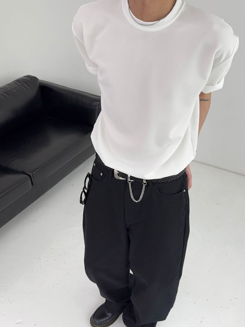 RO Relaxed Semi-Wide Cotton Pants (2C)
