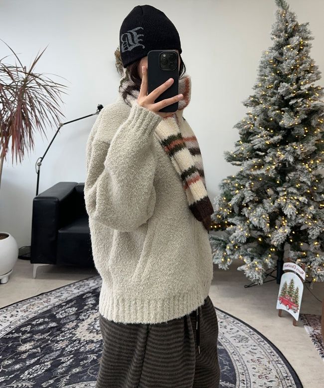 Helid Boucle Knit Zip-Up