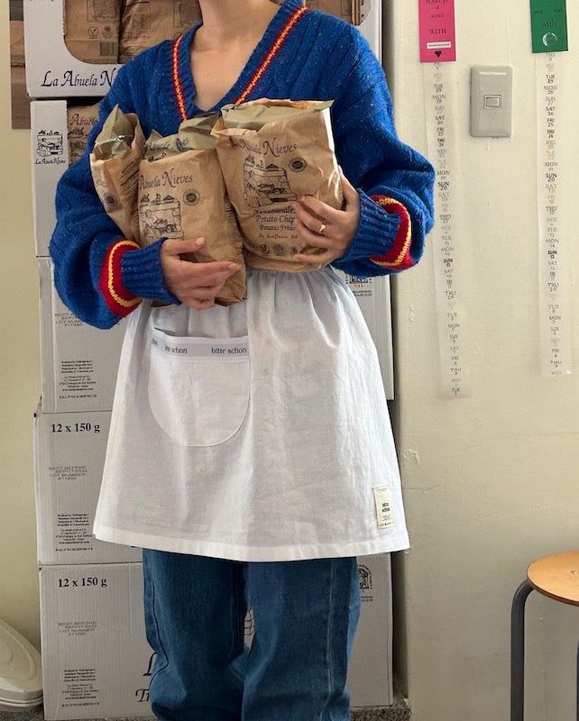 bitteschon band-waist apron
