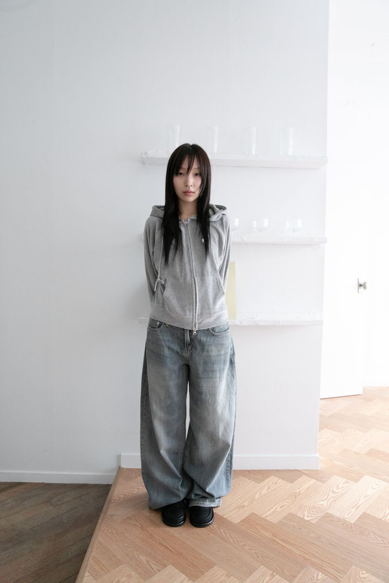 low waist washing wide denim(2colors)