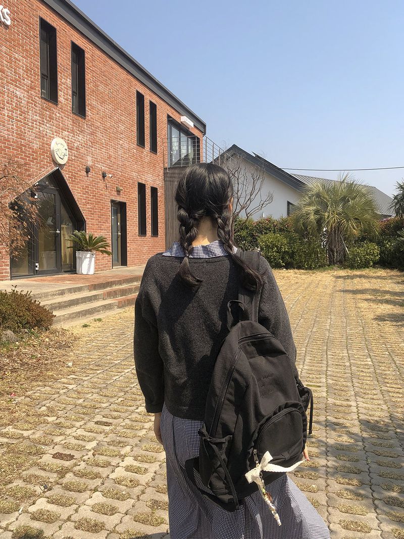 Ruffle ribbon backpack_vintage black