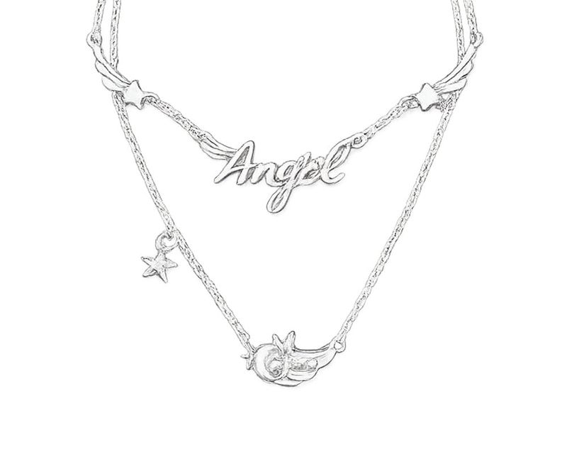 aoyu（アオユ）の「エンジェルレタリングレイヤードネックレス（アクセサリー）」