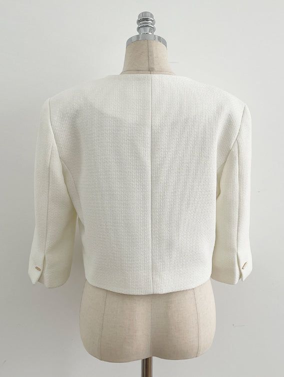 Luman Three Quarter Crop Tweed Jacket