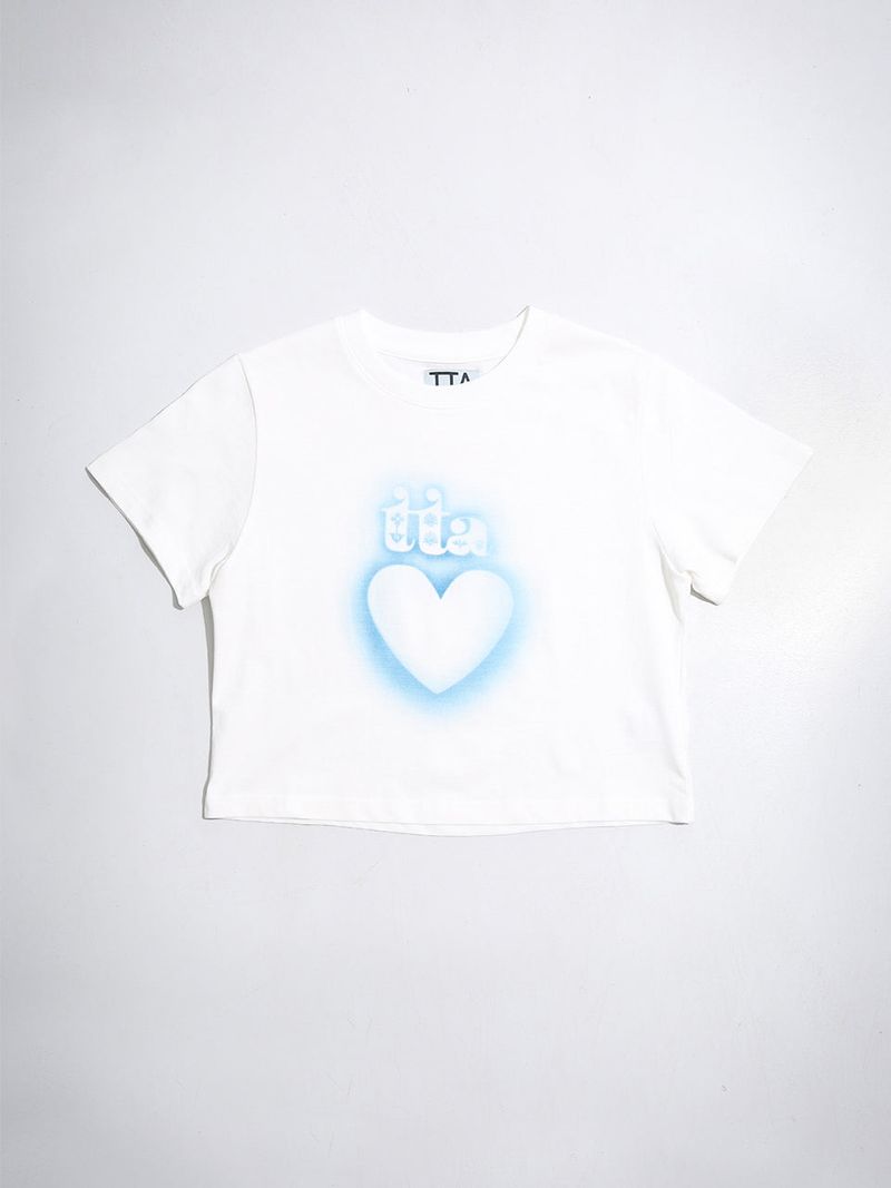 towtow.archive（トゥトゥ アーカイブ）の「ハートステンシルクロップTシャツ（トップス）」