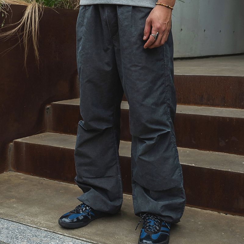 Pigment nylon pants / Black charcoal