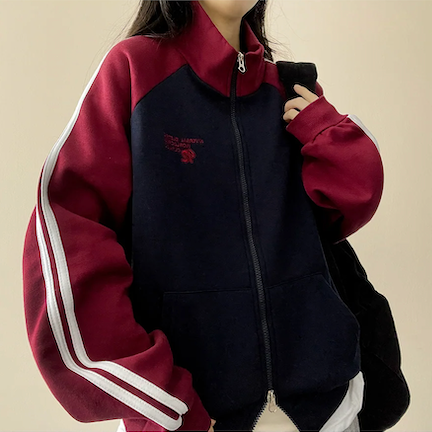 Gling Track Two Way High Neck Zip-Up [Fleece]