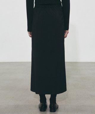 INVERTED BANDING LONG SKIRT_BLACK